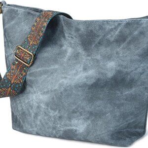 Hobo Crossbody Bags for Women Slouchy Shoulder Bags with Retro Strap Small Vegan